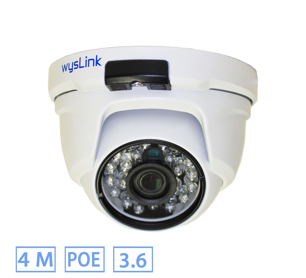 WGC153S-D4X-XDP-3.6, Eyeball IP Security Camera, Day/Night, POE, P2P Plug&Play, IP66 Water-proof, ONVIF 2.4