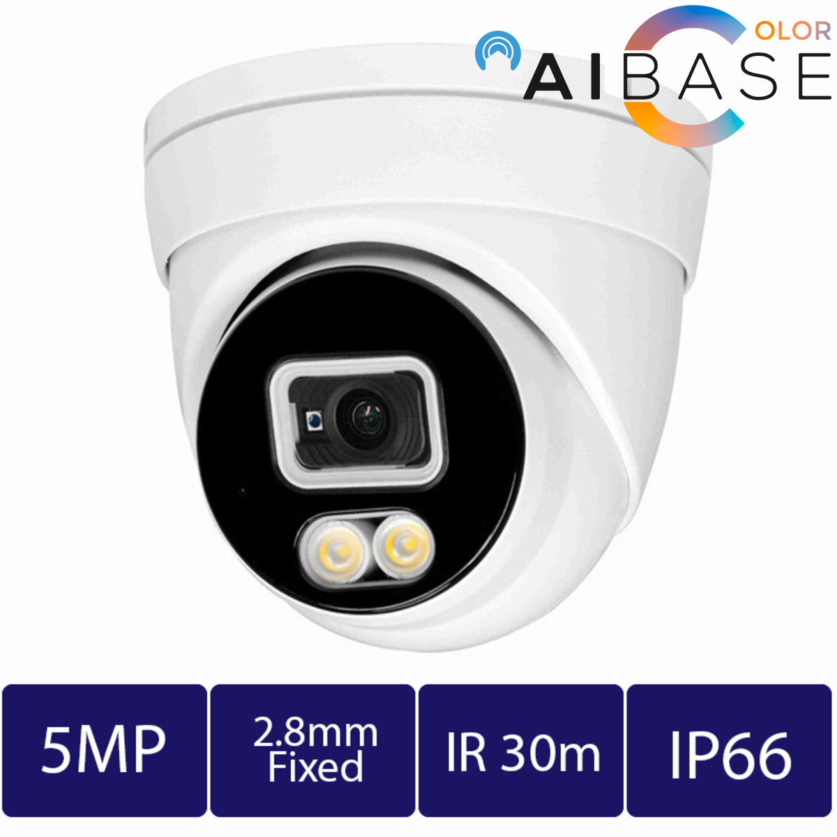 5MP AI FULL COLOR FIXED LENS IP TURRET (CAM-IP3135W-A-SI-28-AI)