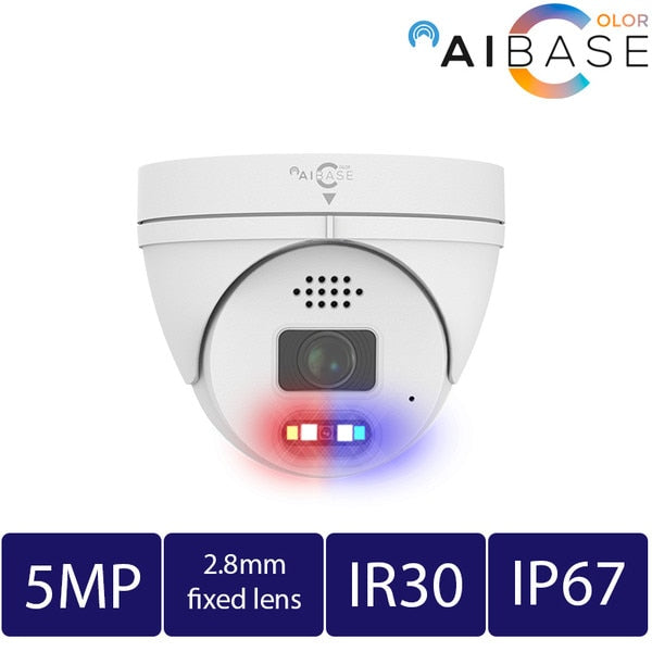 5MP Active Deterrence Full Color Fixed Lens IP Turret (CAM-IP3155W-PV-28-AI)