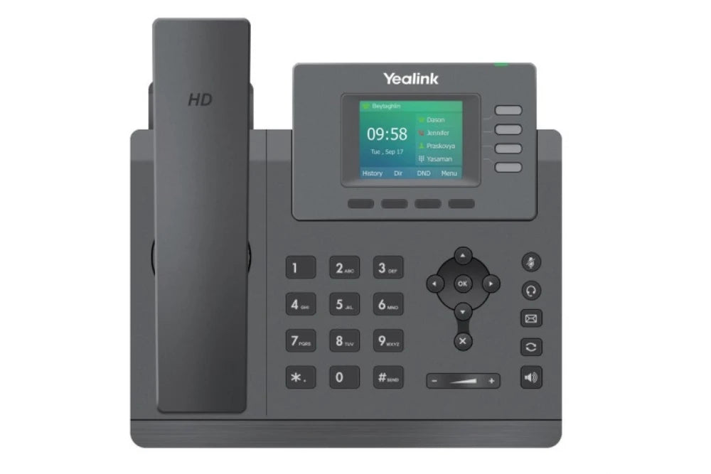 Yealink T33G VoIP SIP telephone, 2 x Gigabit Ethernet, 4 x line keys, PoE required, AC optional, 2.4 inch colour backlit LCD, HD audio